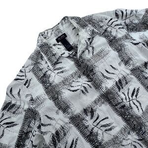 Axcess Men's Tropical Leaf‎ Print Short Sleeve Button-Down Shirt XL